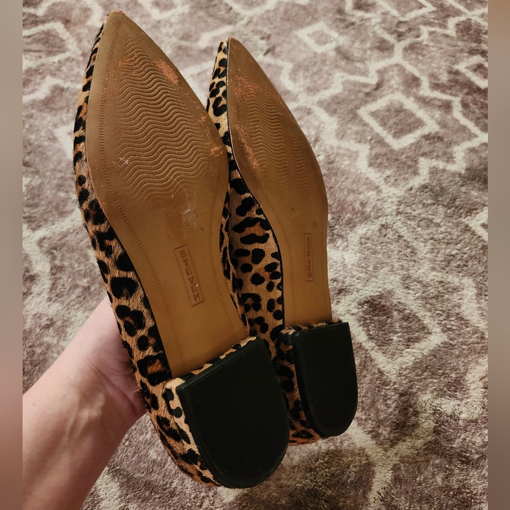 Steven By Steve Madden Calf Hair Leapord Print Point Flats 7.5 EUC - Picture 12 of 12